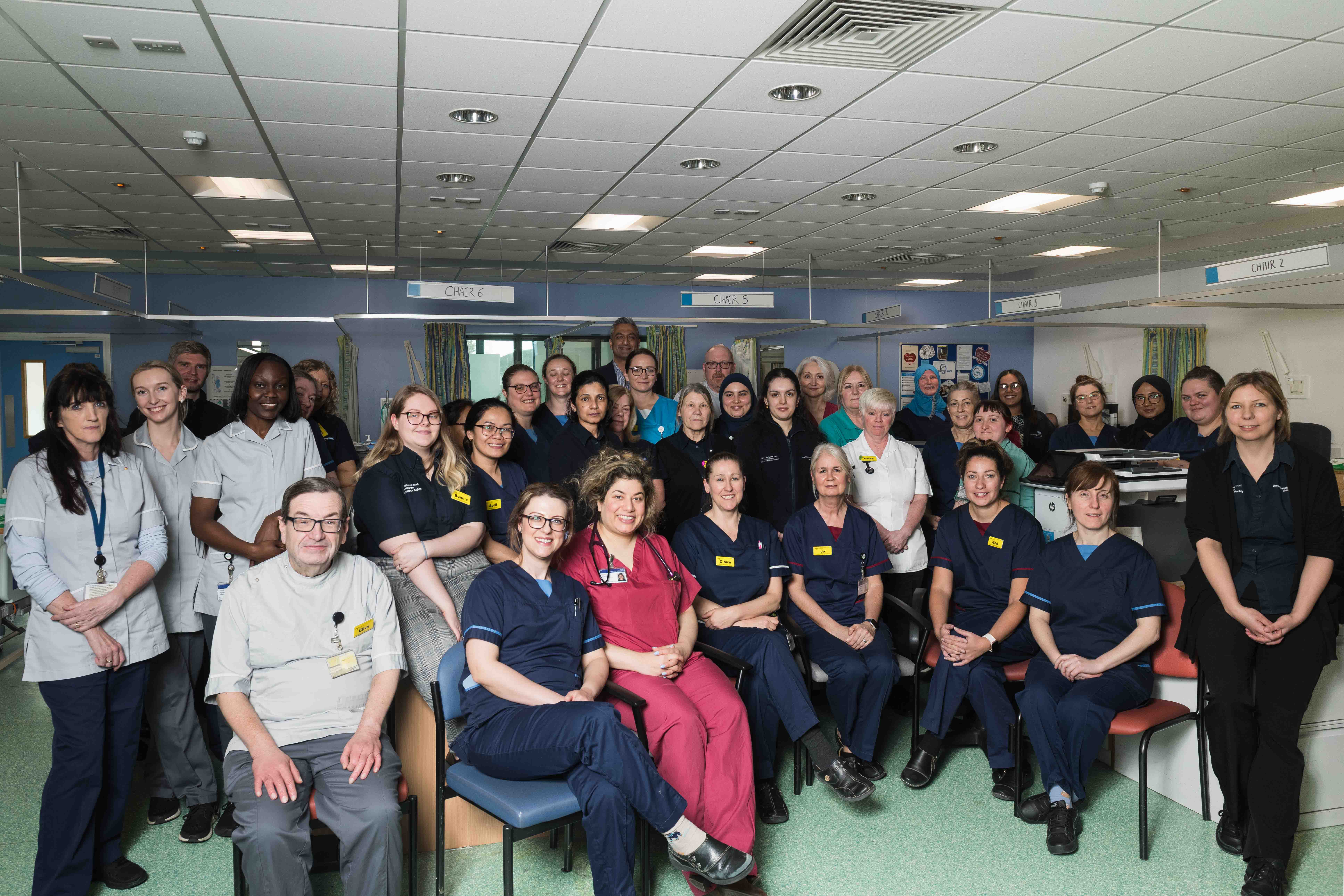 Photograph of the Clinical Research Facility Team at Queen Elizabeth Hospital Birmingham